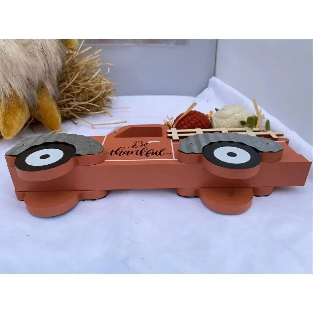 🍁 Fall Harvest Décor 3 Piece Bundle Gnome Plush LED, Be Thankful Truck & Leaf W